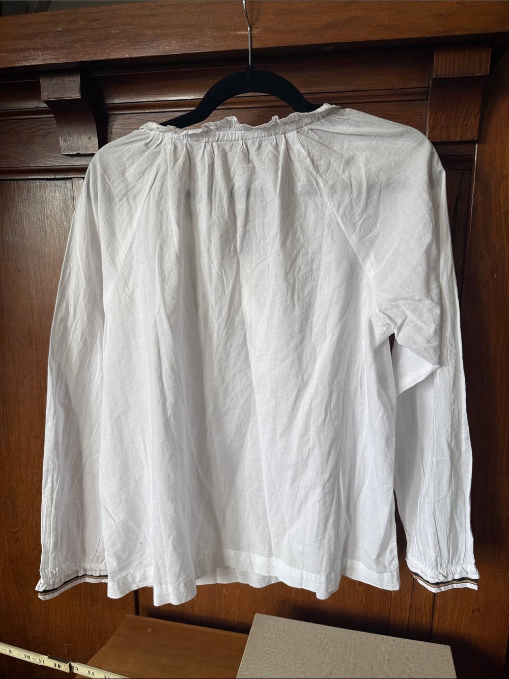 Velvet by Graham & Spencer White Button-Down Top with Trim - Picture 4 of 4